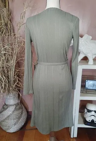 Streetwear Society Size Small Green Duster Open Cardigan Tie Layer Comfy Pockets