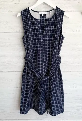 Lark & Ro Crew Split Neck Navy and White A