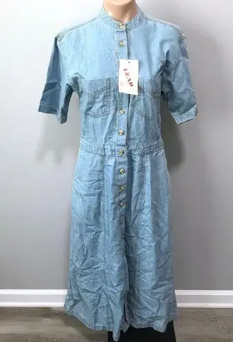 LEAD Denim Jean Union Dress Medium Vintage 1977