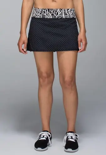 Lululemon  Run: Pace Setter Skirt in Sweet Spot / Pretty Palm Black Angel Wing