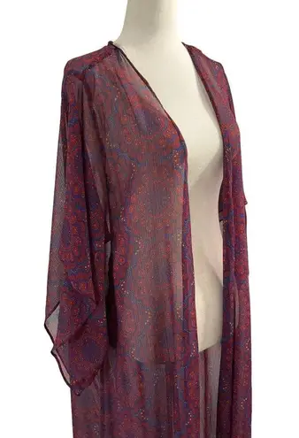 Band of Gypsies  Women Size Small Medium Cover Up Bohemian Maroon Sheer 7-364P