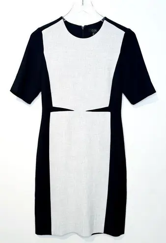 COS Navy Blue Gray Stretch Midi Shift Dress Size 6
