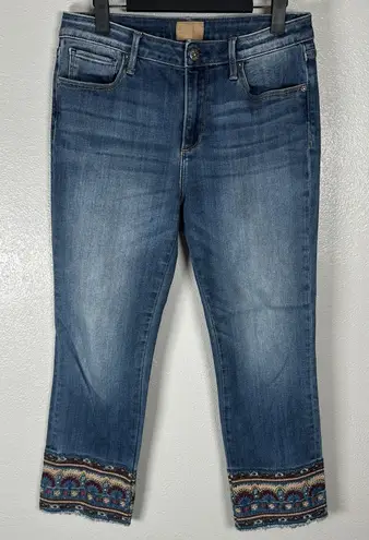 Driftwood Colette Embroidered Southwest Raw Hem Jeans Womens 29 Cropped Boho