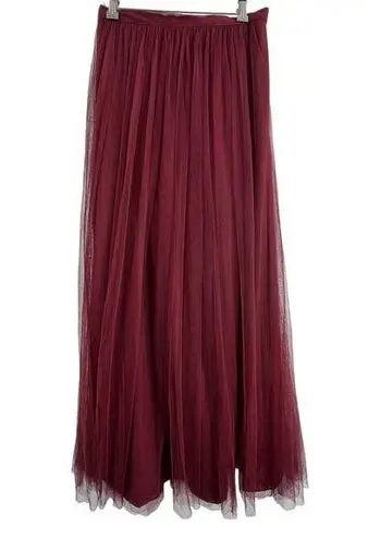 Jenny Yoo Collection Size 4 Tulle Maxi Skirt Burgundy Wine Formal Bridal Red