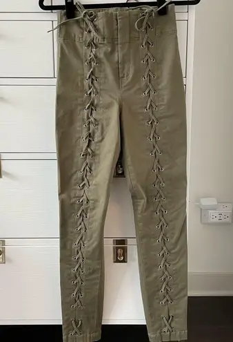 ALC Frank A.L.C. Kingsley High-Waist Lace-Up Skinny Pants