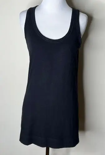 Theory  Black Long Scoop Neck Tank