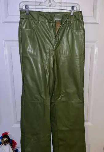 SheIn Olive Faux Leather Cargo Pants