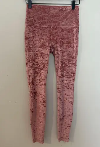 Lululemon - Wunder Lounge High-Rise Tight 28" Crushed Velvet Soft Cranberry