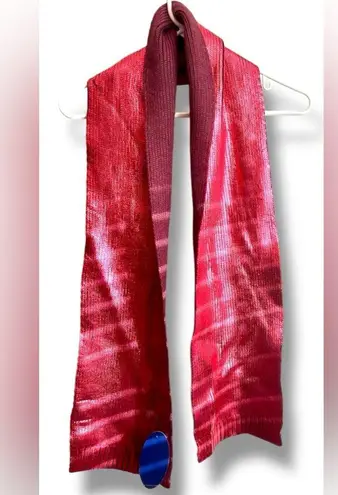 Womens Shimmery Metallic Silver Red Reversible Burgundy Winter Neck Scarf