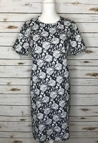 Joe Fresh 💋 Floral Black & White Shift Dress Size M
