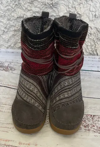 Toms  Womens Size 9 Suede Leather Lined Mid Calf Booties Boots Boho Hippie MULTI - Image 1