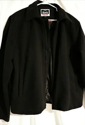 Alpine Swiss Mens Large Wool Blend Black Open Bottom Jacket JD Bomber Zipper Coat