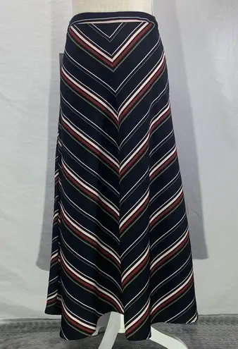 Apt. 9  Chevron Striped Button Detail Black Maxi Skirt Size Medium NWT