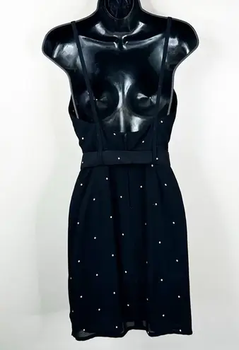 Giorgio Armani Vintage 90's Le Collezioni Dress Womens 6 Black Belted Polka Dots