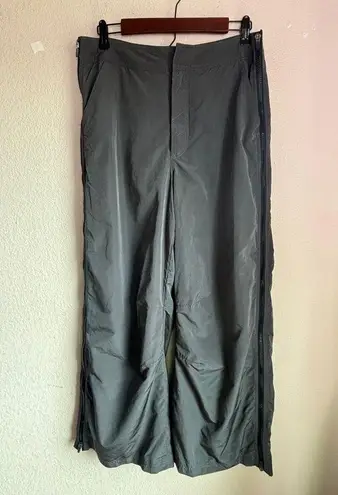 Free People Movement Nova Gray Lined Zip Up Wide Leg High Rise Athletic Pants M Size M