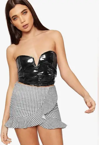 WearAll Gingham Check Print Ruffle Frill Skort White