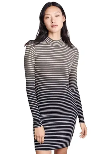 ATM Anthony Thomas Melillo Dip Dye Stripe Knit Dress In Black Combo Size XS NWT