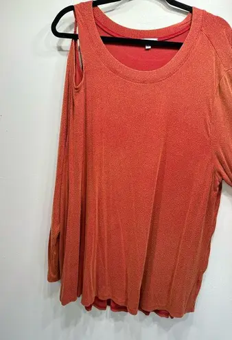 White Birch NEW Rust Orange Asymmetric Tunic with Shoulder Cutout Size 3XL