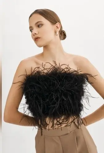 L'Agence La Marque Zaina Feather Bustier Top