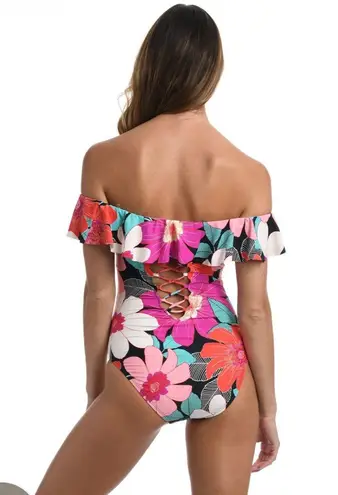 La Blanca In Full Bloom Off Shoulder Ruffle One Piece