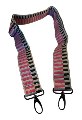 Adjustable Woven Crossbody Strap Pink, Silver & Black NWOT Pink