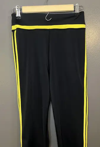 Balera Pants Womens Small Black Yellow Stripe Dance Leggings MT10509 Nylon