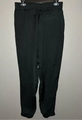The Kooples SPORT black satin joggers with zippered pockets size medium