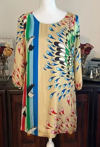 Tibi Dos Paragos Silk Mini Shift Dress size 4