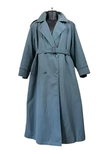 London Fog Vintage 80s Floral-Lined Thinsulate Trench Coat Wn Size12 Reg