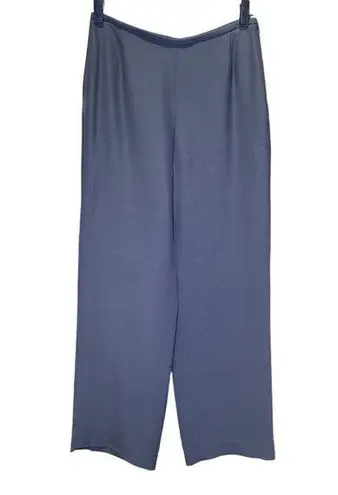 Armani Collezioni US 2 Antinea SRL Silk Blend Career Trouser Pant Black Wide Leg