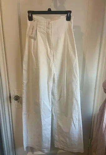 Philosophy di Lorenzo Serfani High Waisted Wide Leg White Denim Trouser Pants 4