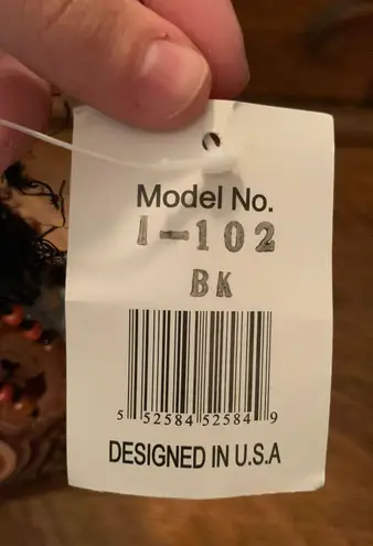 NWT Vintage Satin Leather Bohemian Purse with Beads, Studs & Sparkle (Rare) Black