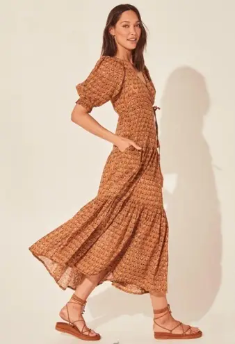 Daughters of India Zuri Wrap Dress in Autumn NEW Brown Size XS