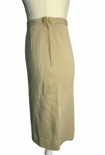 Vintage 50s Beige Knit Wool Skirt & Top Set 36PE
