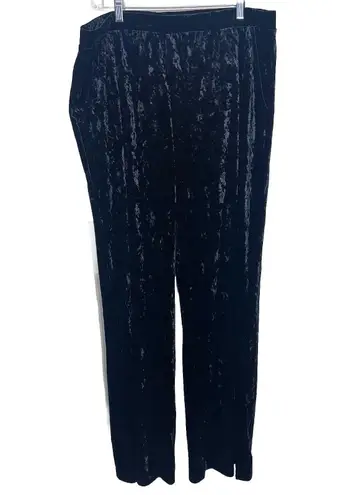 Serra Women’s Crushed Velvet Pants Size L Black Stretch Waist 36 Inseam 29.5
