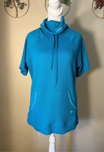 Under Armour  Teal Waffle Knit Half Sleeve Cowl Neck Sweater Women's Large