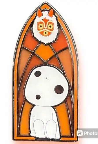 Lounge Fly Studio Ghibli Stained Glass of Princess Mononoke Kodama Portrait Pin