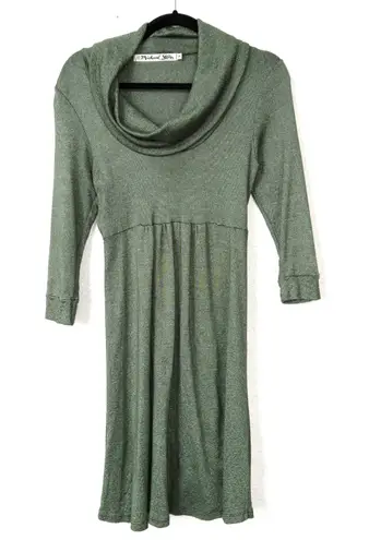 Michael Stars Green Cowl Neck Sweater Dress One Size