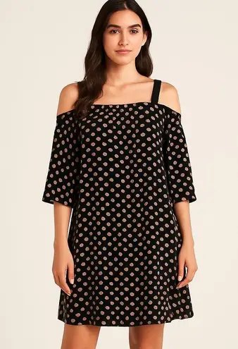 Pretty Women Made in USA Black & Tan Cold Shoulder Dress Size Small