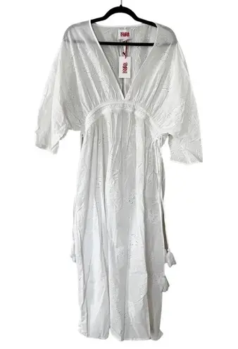 Solid & Striped NWT Eyelet Tiger White Kaftan Cover-up Size Medium