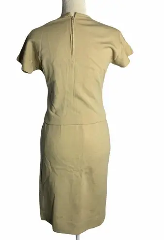 Vintage 50s Beige Knit Wool Skirt & Top Set 36PE