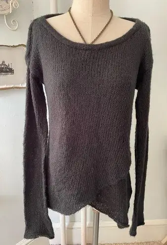 Wooden Ships  Gray Sweater Cross Over Front Mohair Wool Long Sleeve Small/Medium