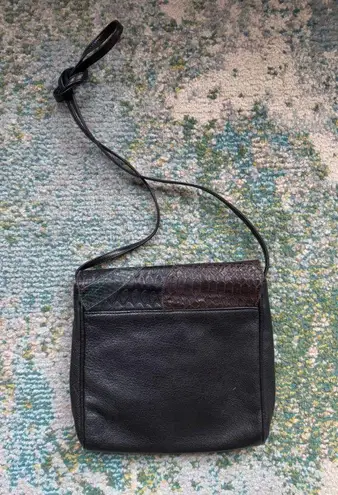 Carlos Falchi Vintage snakeskin leather abstract fold over shoulder purse