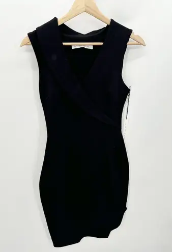 Susana Monaco Black Bodycon Sleeveless Knee Length Dress Sz 2 NWT Rayon Stretch