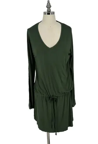 Michael Lauren Dress Women’s L Green Noel Long Sleeve V-Neck W/ Drawstring