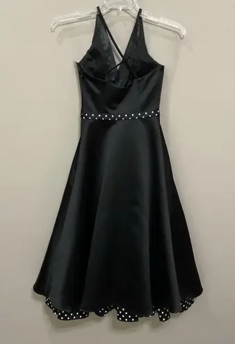 Jessica McClintock Gunne Sax Black Vintage Gown Party Dress Sz 1 Satin