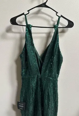 NEW Lulus Hilaria Emerald Green Sequin Bodycon Mini Dress Women’s XS Glitz Glam