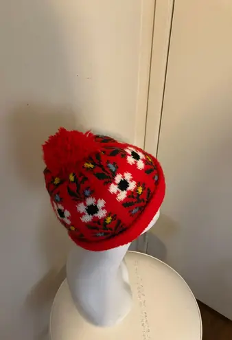 Handmade Vintage retro 80s colorful knit winter hat.