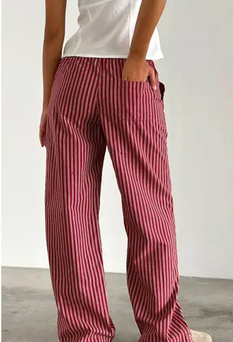 Motel NWT Lirura Casual Trouser In Maroon Stripe