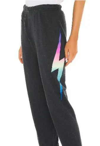 Aviator Nation Rainbow Pink Bolt Sweatpants Sz S